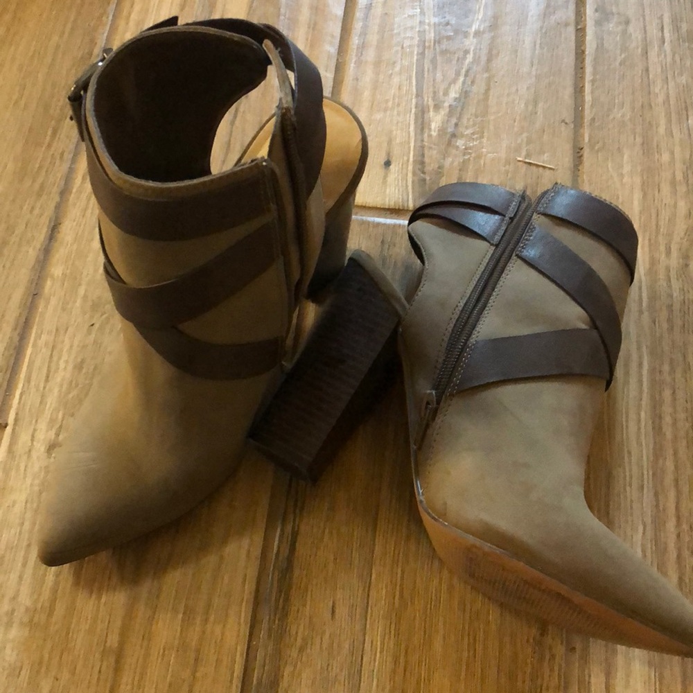 Just fab high heel open heel boot